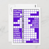 Het woord scramble van het periodiek systeem briefkaart (Voorkant / Achterkant)