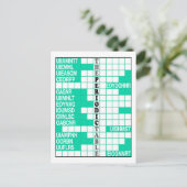 Het woord scramble van het periodiek systeem briefkaart (Staand voorkant)