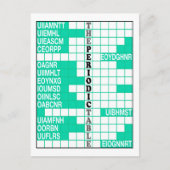 Het woord scramble van het periodiek systeem briefkaart (Voorkant)