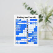 Het woord scramble van het zonnestelsel briefkaart (Staand voorkant)