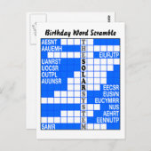 Het woord scramble van het zonnestelsel briefkaart (Voorkant / Achterkant)