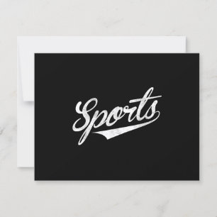 Het woord sport Een grappig ironisch ontwerp dat S RSVP Kaartje