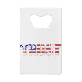 Het woord "Trust" met Amerikaanse vlag Creditkaart Flessenopener (Achterkant)