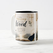Het Woord Tweekleurige Koffiemok (Voorkant links)