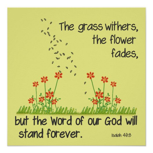 Het woord van onze God zal staan voor elke Isaiah  Poster (Voorkant)