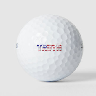 Het woord "Waarheid" met Amerikaanse vlag Golfballen
