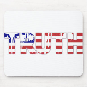 Het woord "Waarheid" met Amerikaanse vlag Muismat