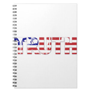 Het woord "Waarheid" met Amerikaanse vlag Notitieboek
