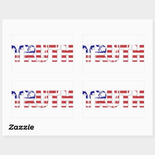 Het woord Waarheid met Patriottische Amerikaanse v Rechthoekige Sticker (Vel)