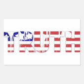 Het woord Waarheid met Patriottische Amerikaanse v Rechthoekige Sticker (Voorkant)