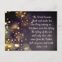 Het woord wordt Flesh Bijbel Verse John 1:14 Aange