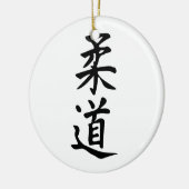 Het woordjudo in Kanji Japans letterschrift Keramisch Ornament (Links)