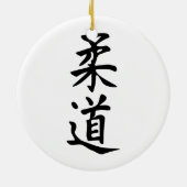 Het woordjudo in Kanji Japans letterschrift Keramisch Ornament (Achterkant)