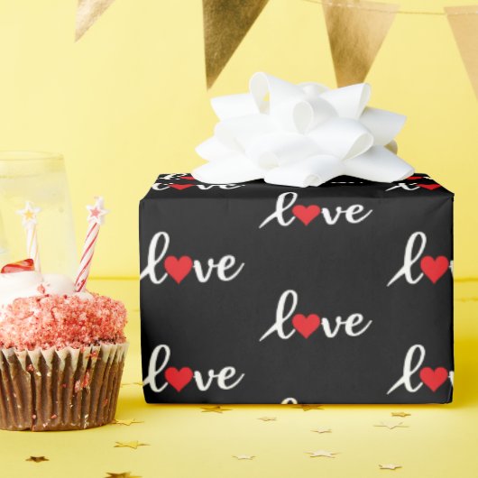 Het Word Love Wrapping Paper Cadeaupapier (Verjaardagsfeest)