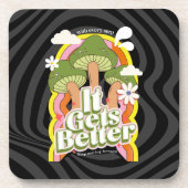 Het wordt beter | Goede Vibes & Groovy Voelt Aange Bier Onderzetter (Voorkant)