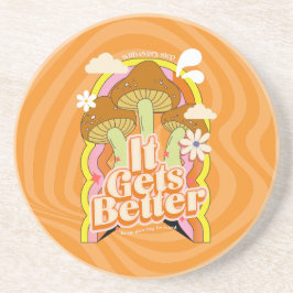 Het wordt beter | Goede Vibes & Groovy Voelt Aange Zandsteen Onderzetter