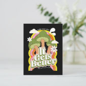Het wordt beter | Goede Vibes & Retro Groovy Voelt Briefkaart (Staand voorkant)