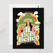 Het wordt beter | Goede Vibes & Retro Groovy Voelt Briefkaart (Voorkant / Achterkant)