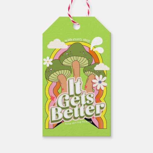 Het wordt beter | Goede Vibes & Retro Groovy Voelt Cadeaulabel (Voorkant)
