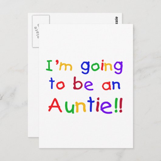 Het wordt een Auntie Primaire Kleuren Briefkaart (Voorkant / Achterkant)