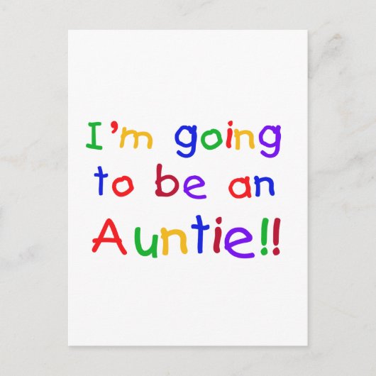 Het wordt een Auntie Primaire Kleuren Briefkaart (Voorkant)