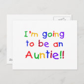 Het wordt een Auntie Primaire Kleuren Briefkaart (Voorkant / Achterkant)