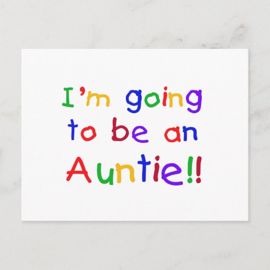 Het wordt een Auntie Primaire Kleuren Briefkaart (Voorkant)