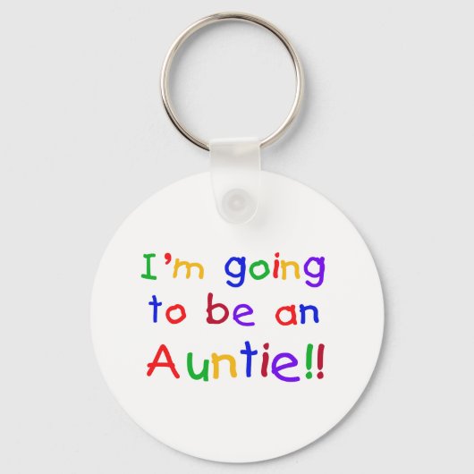 Het wordt een Auntie Primaire Kleuren Sleutelhanger (Voorkant)