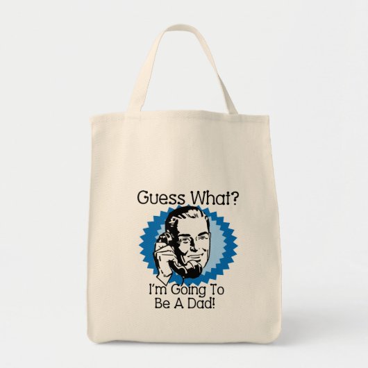 Het wordt een blauwe papa tote bag (Voorkant)
