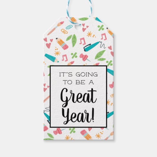 Het wordt een geweldig jaar terug naar school cadeaulabel (Voorkant)