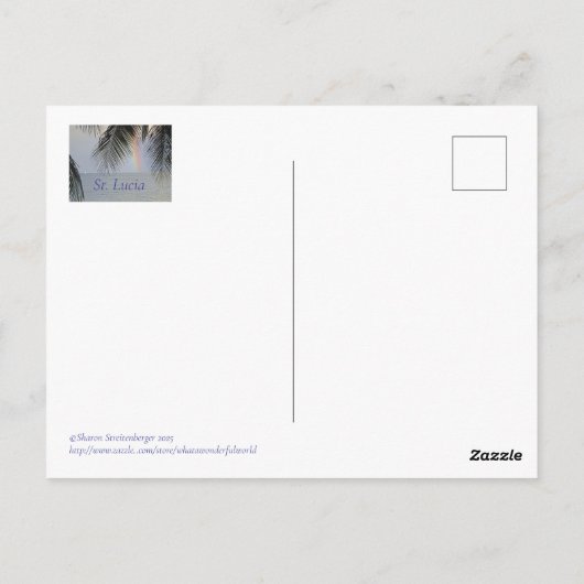 "HET WORDT EEN GEWELDIGE DAG IN ST. LUCIA" BRIEFKAART (Achterkant)
