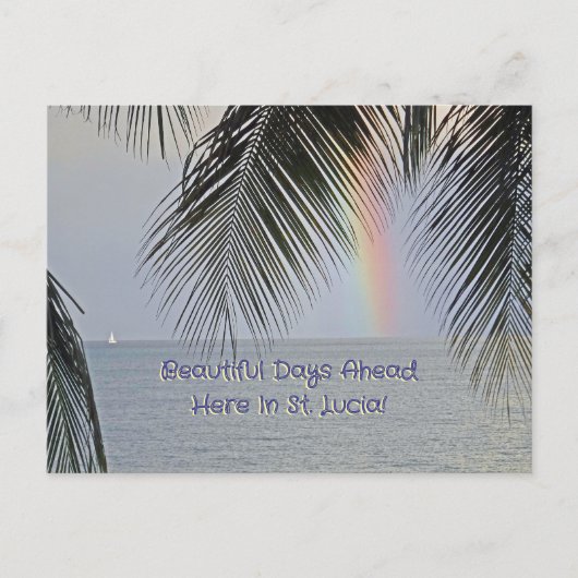 "HET WORDT EEN GEWELDIGE DAG IN ST. LUCIA" BRIEFKAART (Voorkant)