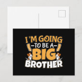 Het wordt een grote broer - een nieuwe babybroer briefkaart (Voorkant / Achterkant)