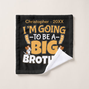 Het wordt een grote broer - een nieuwe babybroer washandje