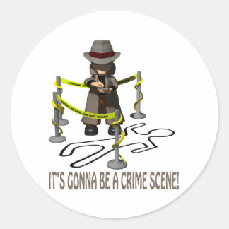 Het wordt een plaats delict ronde sticker
