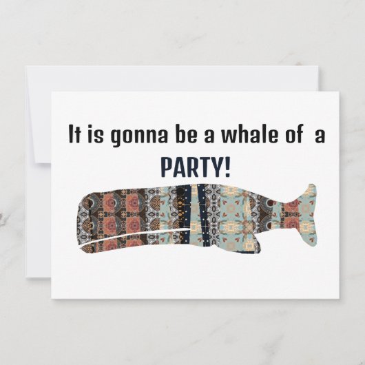 Het wordt een walvis van een partij kaart (Voorkant)