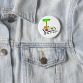 Het wordt geschreven ronde button 5,7 cm (In situ)