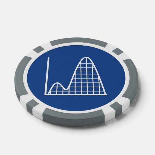 Het wordt in blauw toegevoegd poker chips (Enkel)