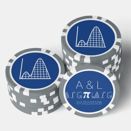 Het wordt in blauw toegevoegd poker chips (Opstapeling)