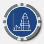 Het wordt in blauw toegevoegd poker chips (Voorkant)