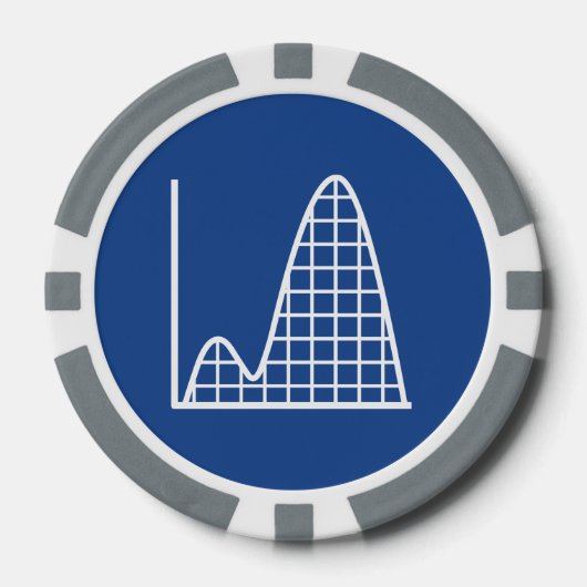 Het wordt in blauw toegevoegd poker chips (Voorkant)