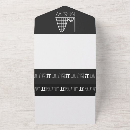 Het wordt in zwart toegevoegd all in one uitnodiging (Buitenkant)