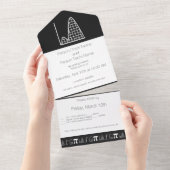 Het wordt in zwart toegevoegd all in one uitnodiging (Afscheurbaar)