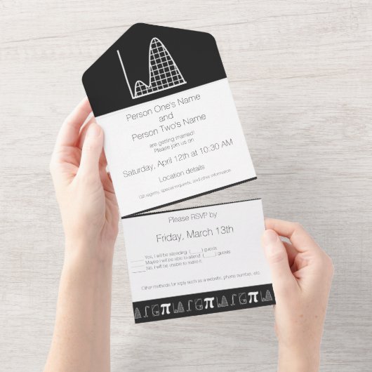 Het wordt in zwart toegevoegd all in one uitnodiging (Afscheurbaar)