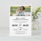 Het wordt Mrs & Mrs Informal Foto Wedding Kaart (Staand voorkant)
