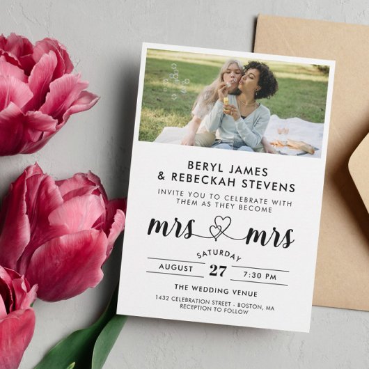 Het wordt Mrs & Mrs Informal Foto Wedding Kaart