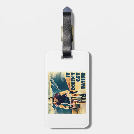 Het wordt niet makkelijker fietsen bagagelabel (Achterkant verticaal)