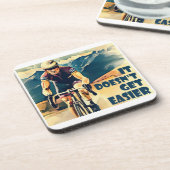 Het wordt niet makkelijker fietsen bier onderzetter (Linkerzijde)