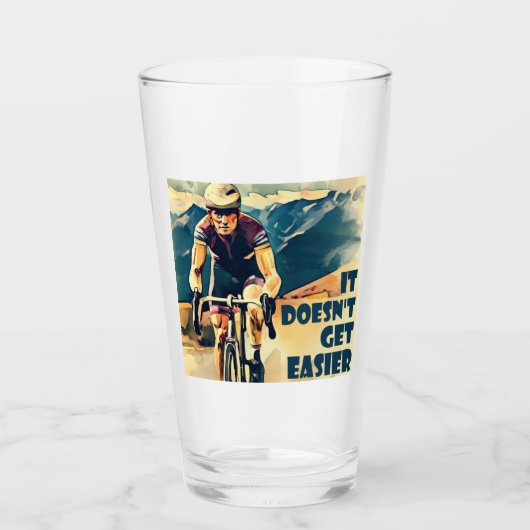 Het wordt niet makkelijker fietsen glas (Voorkant)