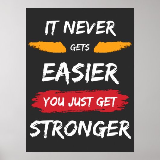Het wordt nooit makkelijker om alleen maar sterker poster (Voorkant)
